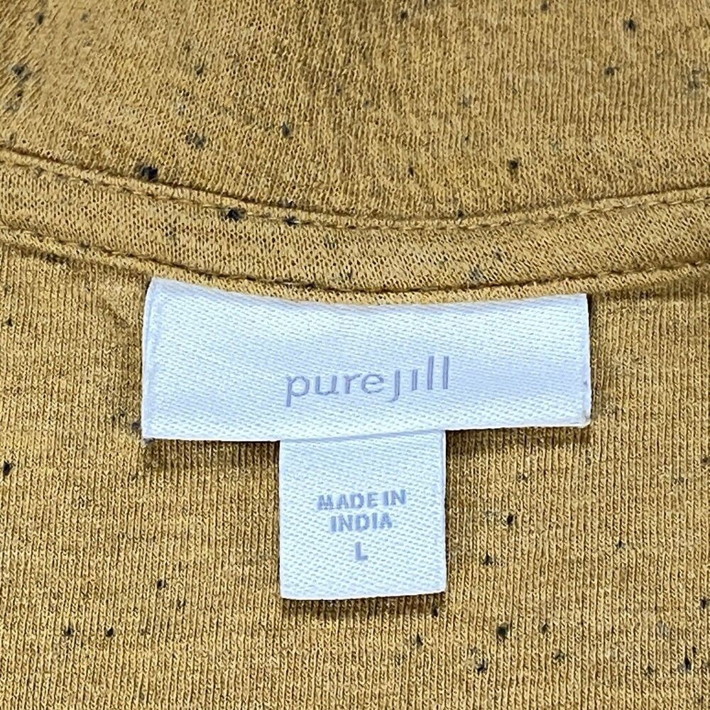 J. Jill Purejill Diagonal-Knit Folded-Collar Top Size Large - Picture 3 of 12